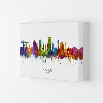 Plymouth England Skyline Art Print by Michael Tompsett Canvas
