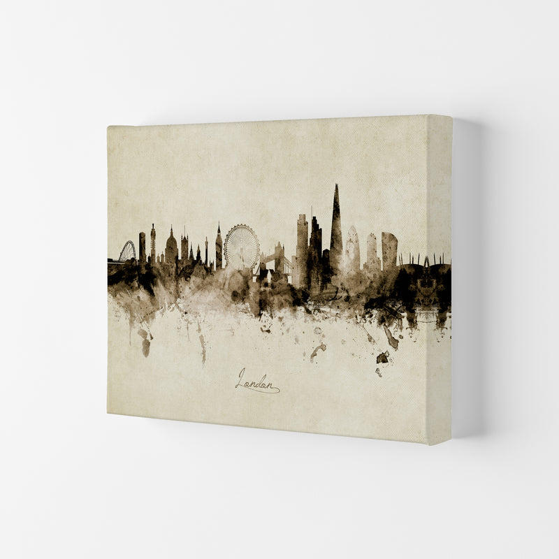 London England Skyline Vintage  Art Print by Michael Tompsett Canvas