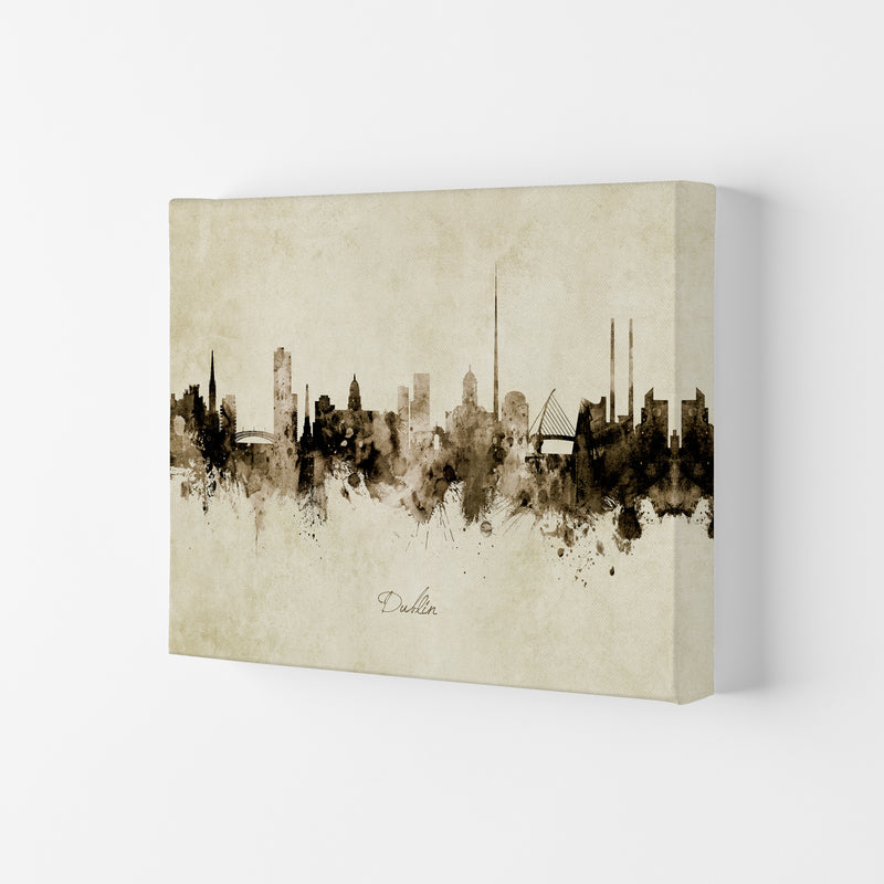 Dublin Ireland Skyline Vintage  Art Print by Michael Tompsett Canvas