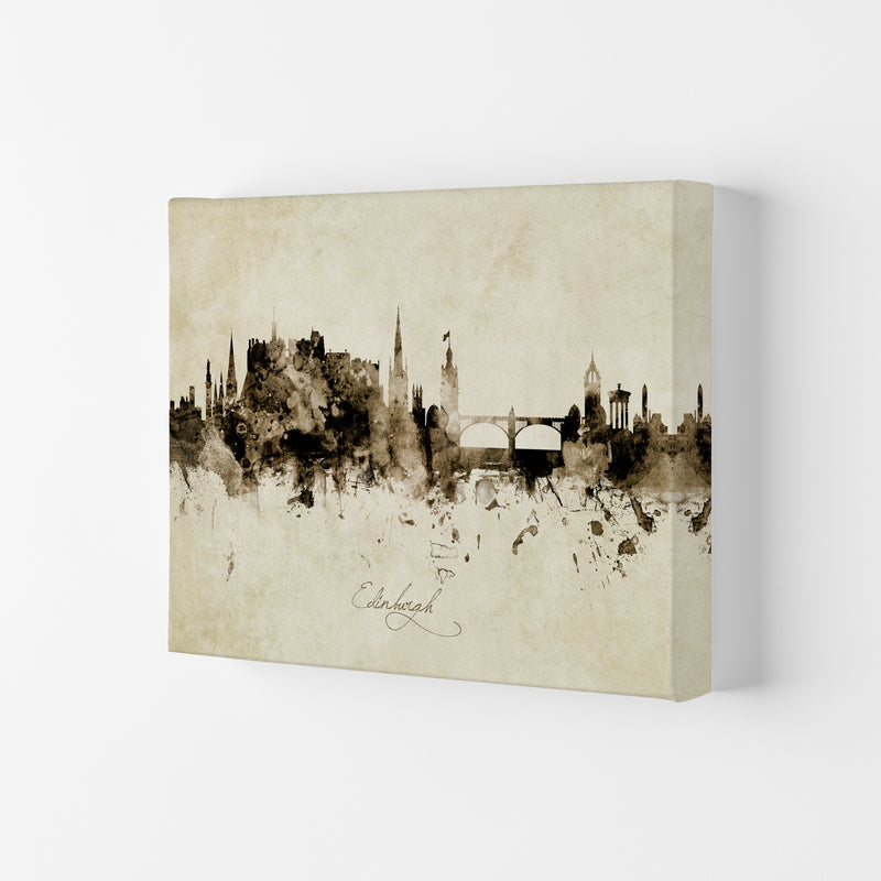 Edinburgh Scotland Skyline Vintage Print by Michael Tompsett Canvas