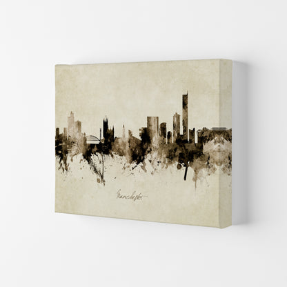 Manchester England Skyline Vintage Print by Michael Tompsett Canvas