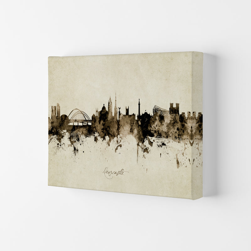 Newcastle England Skyline Vintage Print by Michael Tompsett Canvas