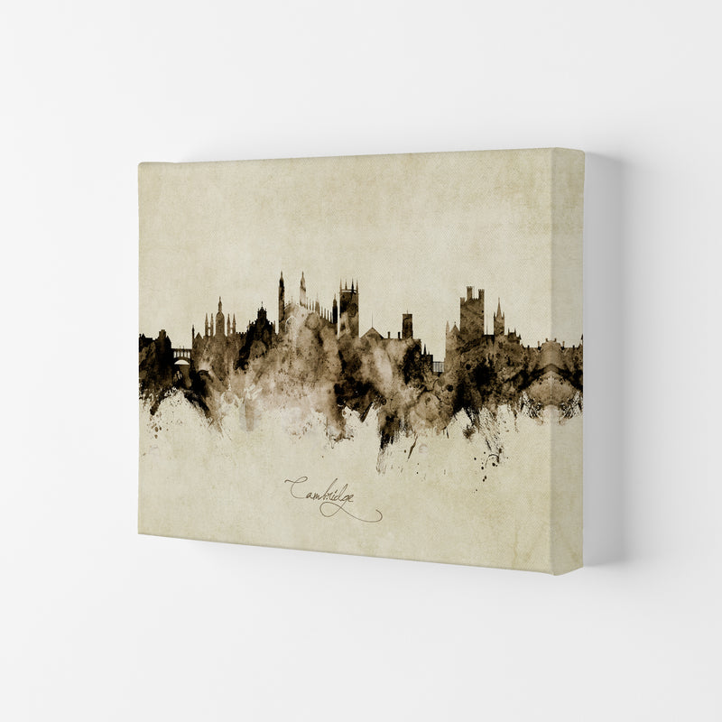 Cambridge England Skyline Vintage Print by Michael Tompsett Canvas