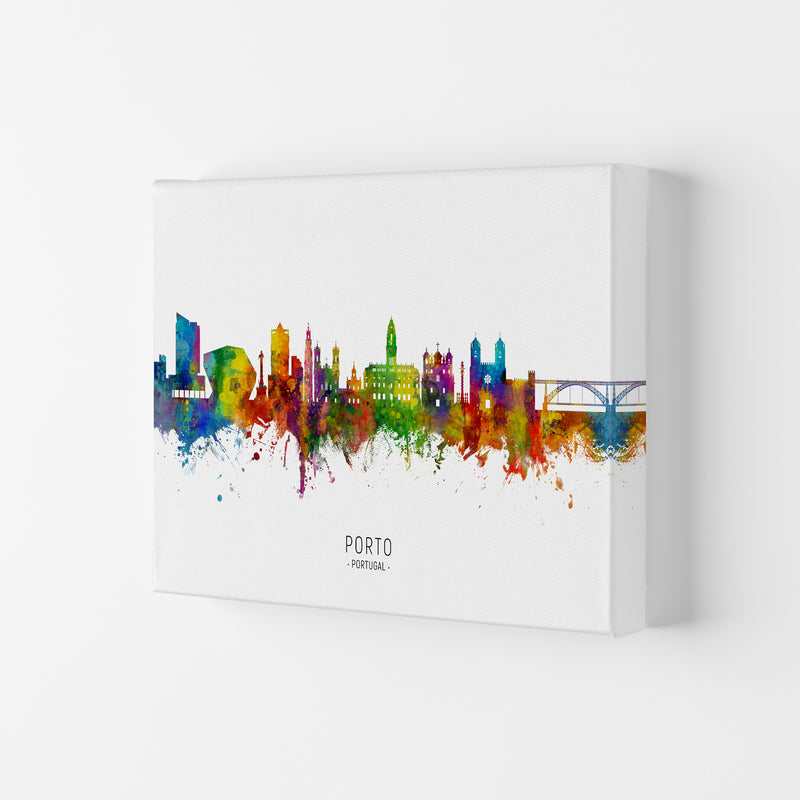 Porto Portugal Skyline Art Print by Michael Tompsett Canvas
