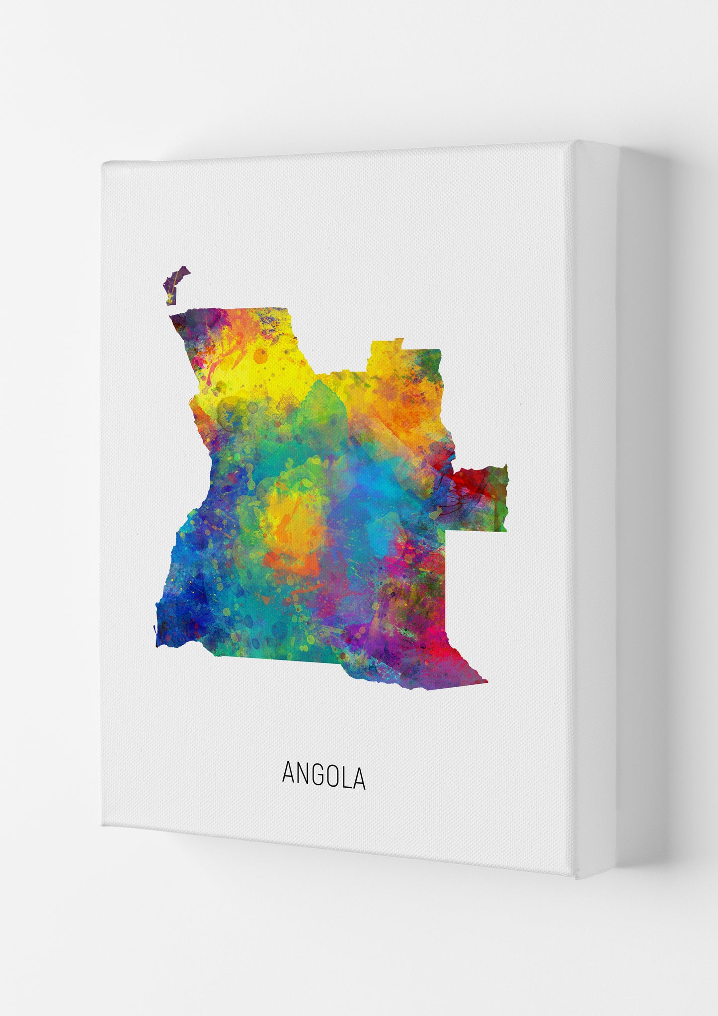 Angola Watercolour Map Art Print by Michael Tompsett Canvas