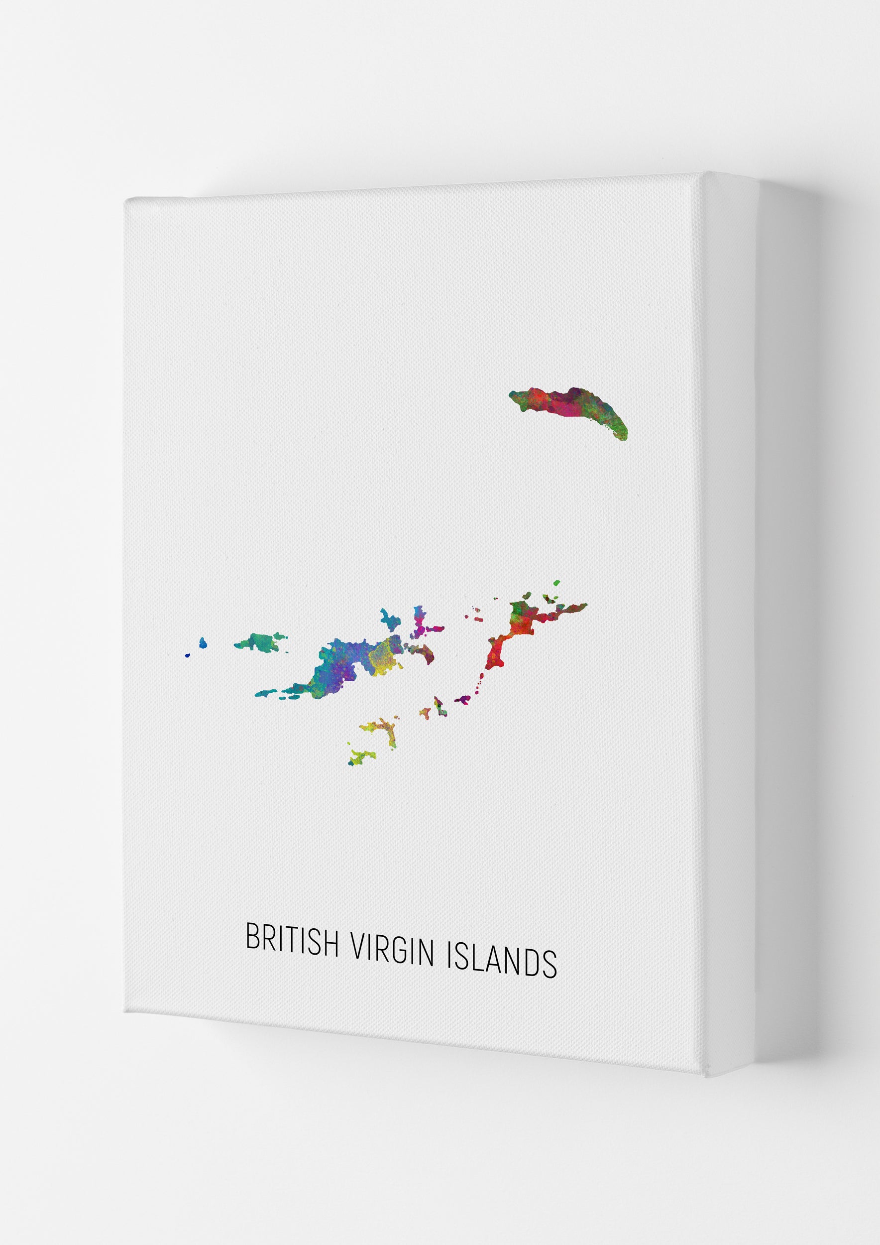 British Virgin Islands Watercolour Map  by Michael Tompsett Canvas