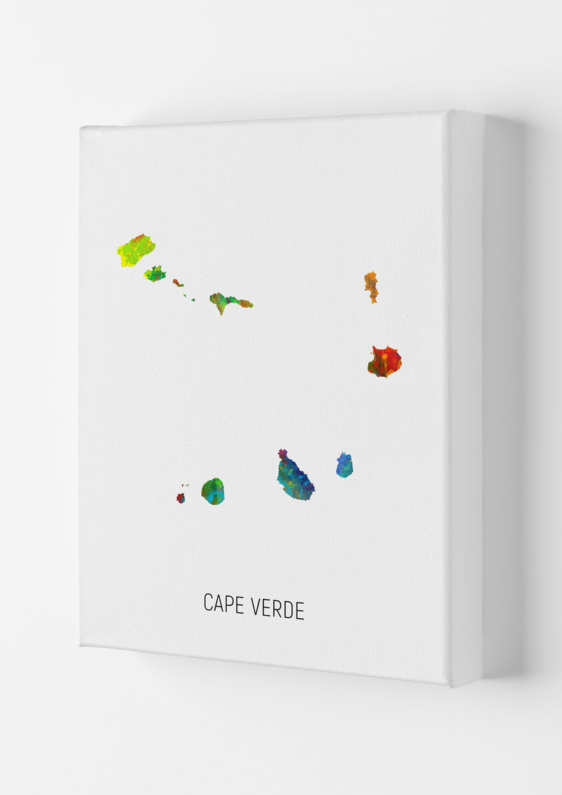 Cape Verde Watercolour Map Art Print by Michael Tompsett Canvas