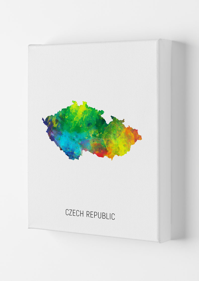 Czech Republic Watercolour Map Art Print by Michael Tompsett Canvas