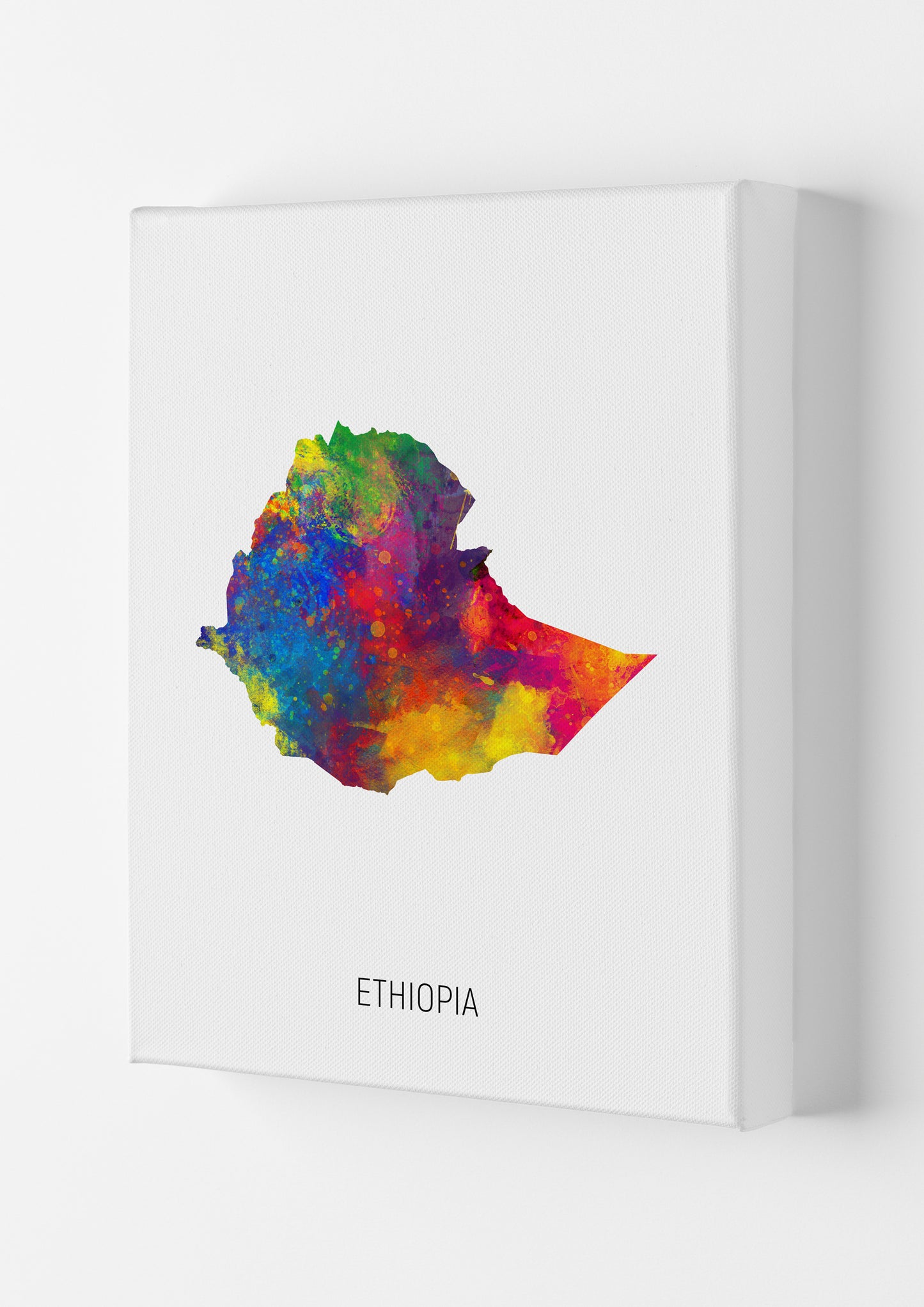 Ethiopia Watercolour Map Art Print by Michael Tompsett Canvas