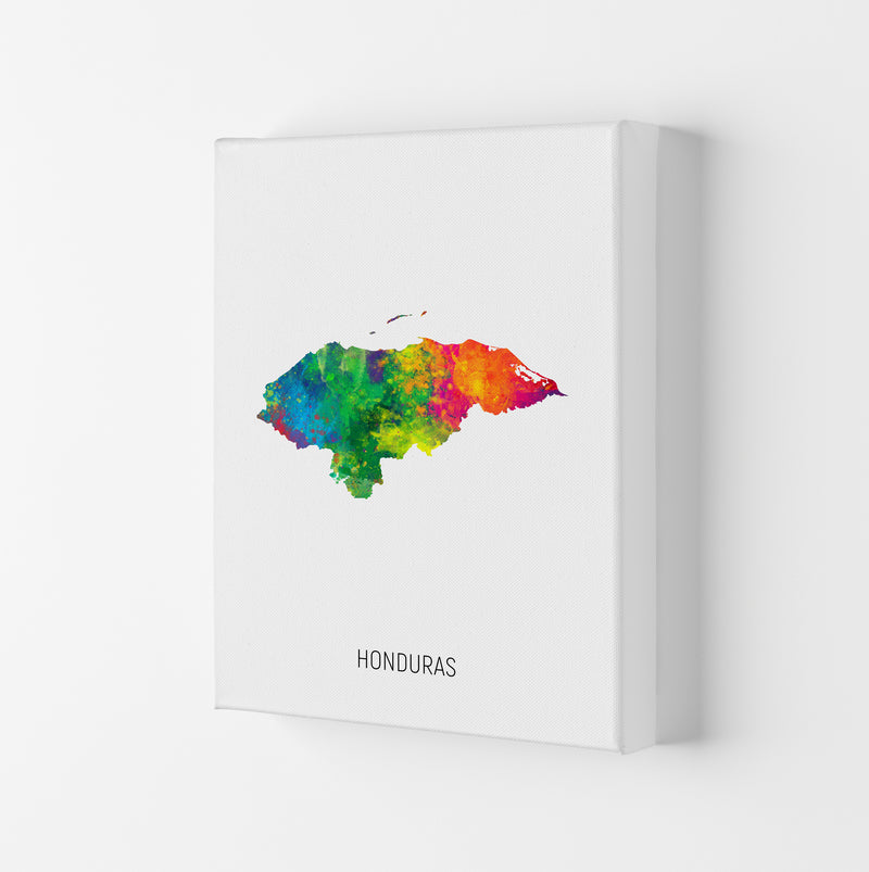 Honduras Watercolour Map Art Print by Michael Tompsett Canvas