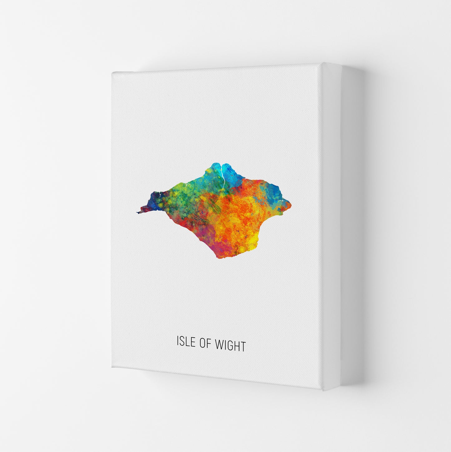 Isle Of Wight Watercolour Map Art Print by Michael Tompsett Canvas