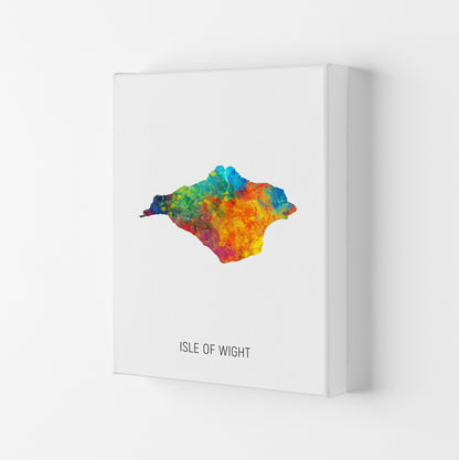 Isle Of Wight Watercolour Map Art Print by Michael Tompsett Canvas