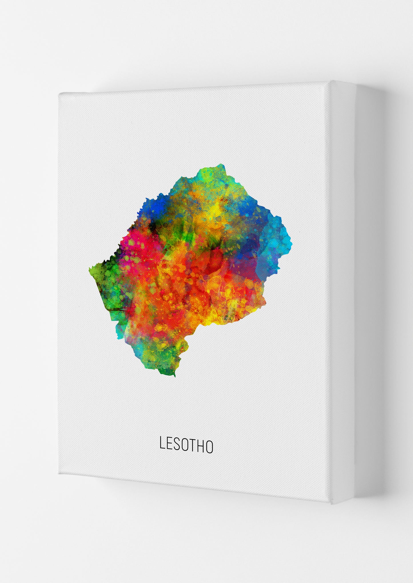 Lesotho Watercolour Map Art Print by Michael Tompsett Canvas