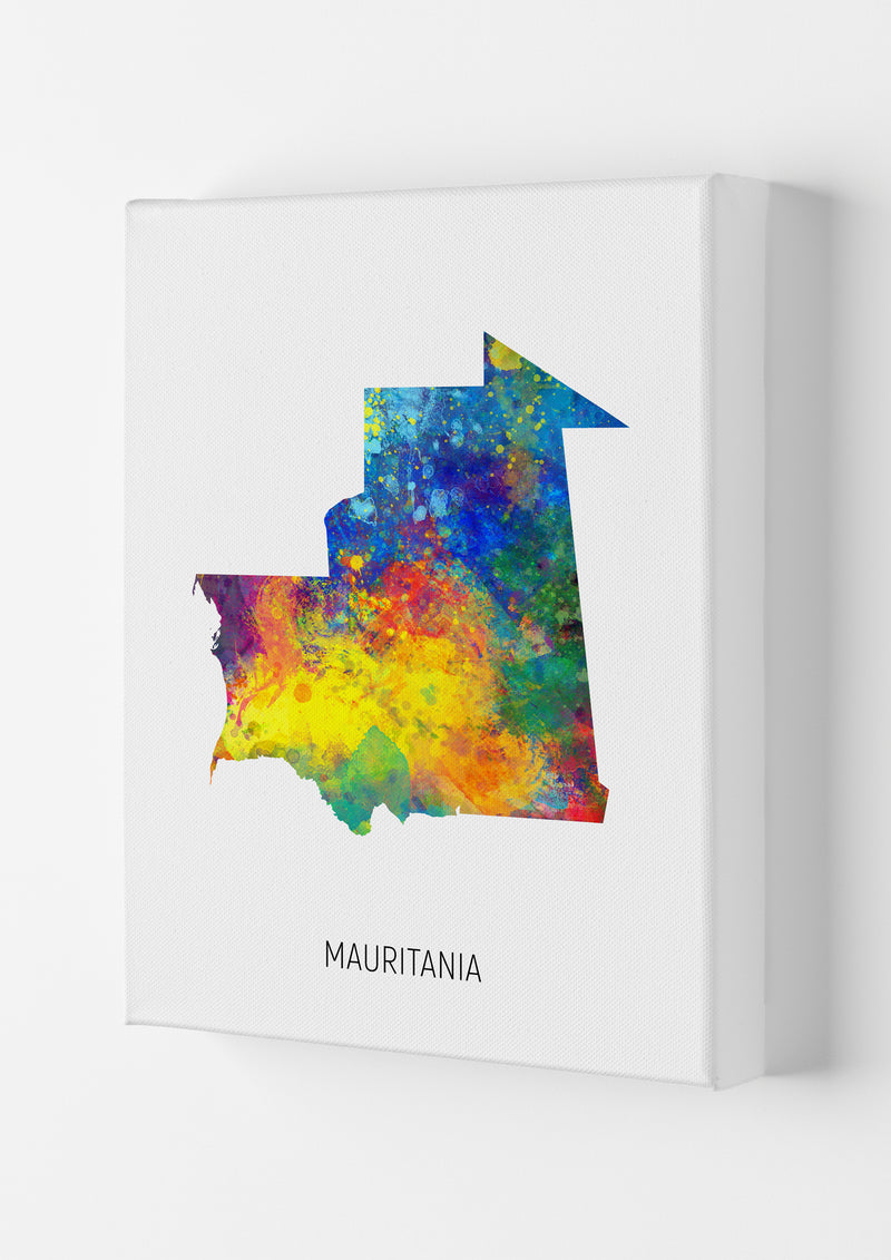 Mauritania Watercolour Map Art Print by Michael Tompsett Canvas