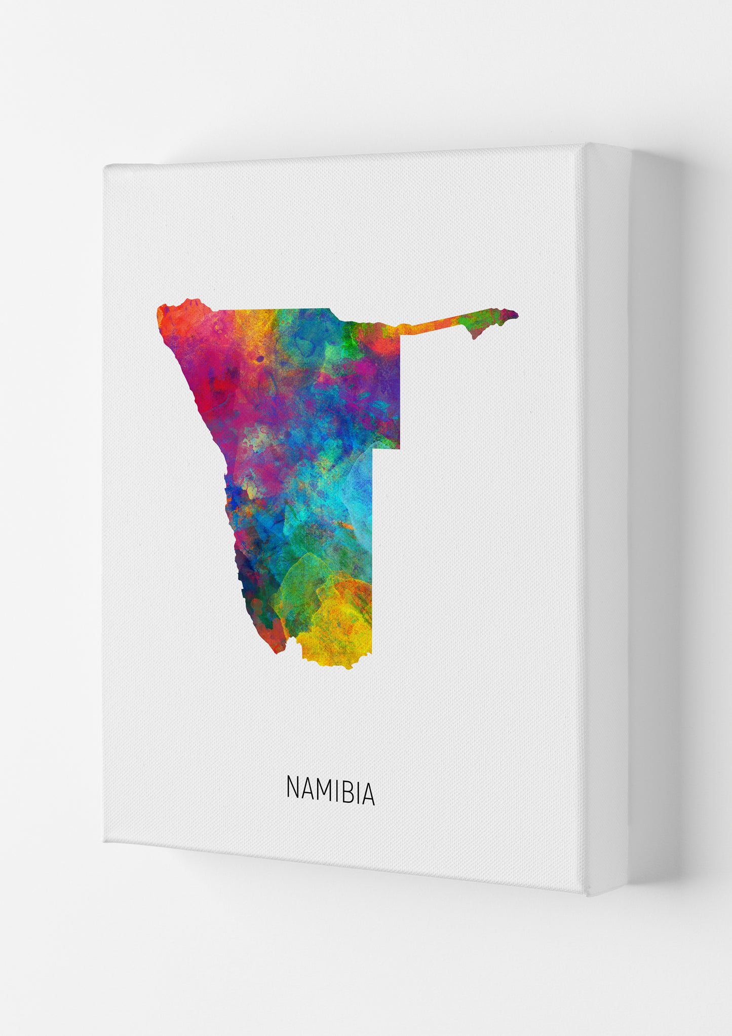 Namibia Watercolour Map Art Print by Michael Tompsett Canvas
