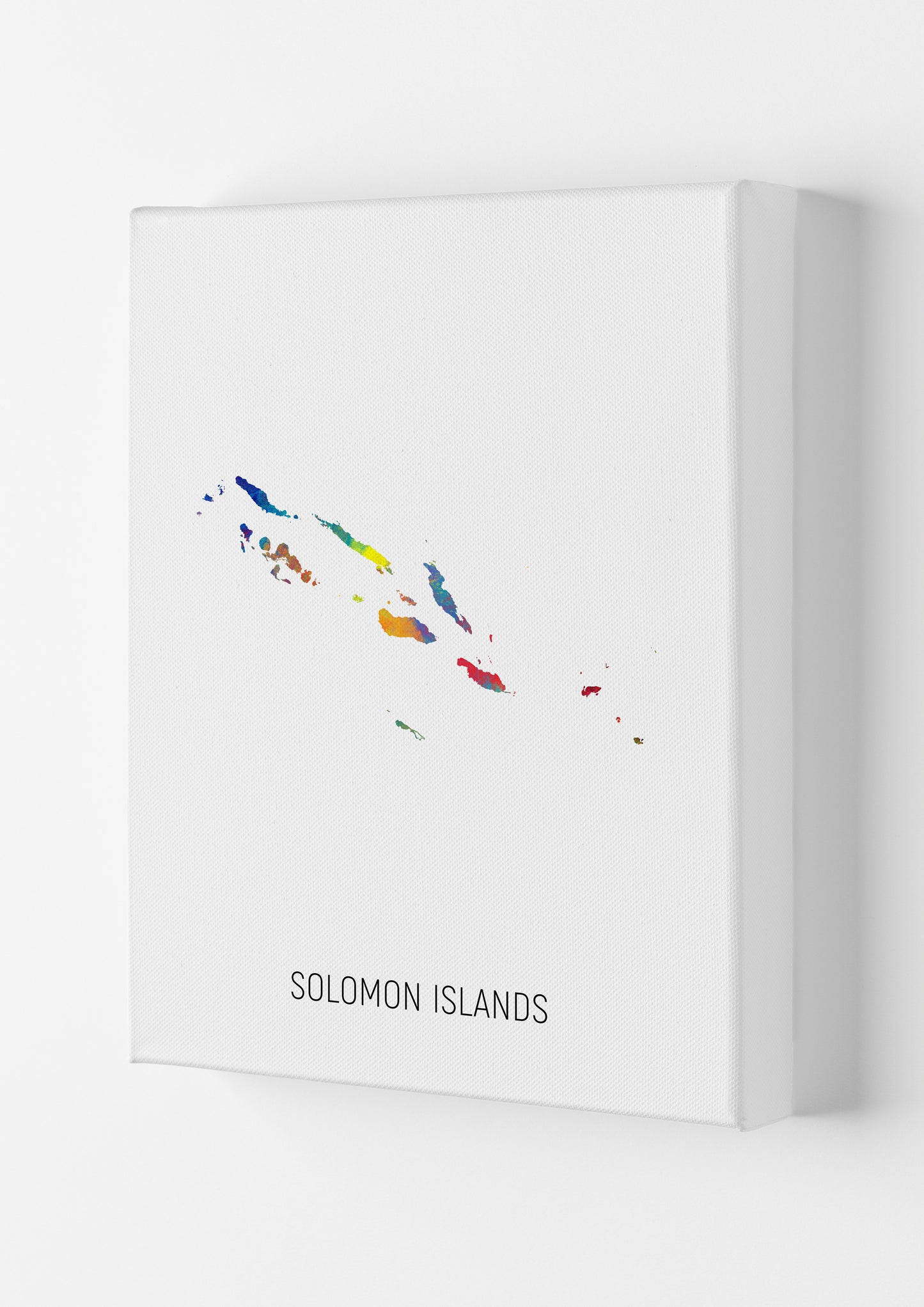 Solomon Islands Watercolour Map Art Print by Michael Tompsett Canvas