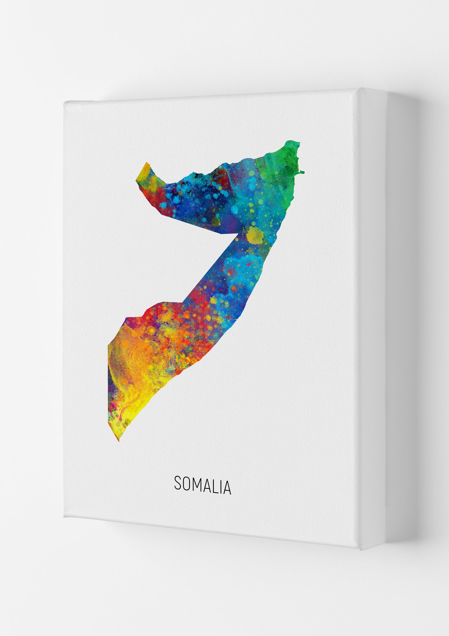 Somalia Watercolour Map Art Print by Michael Tompsett Canvas