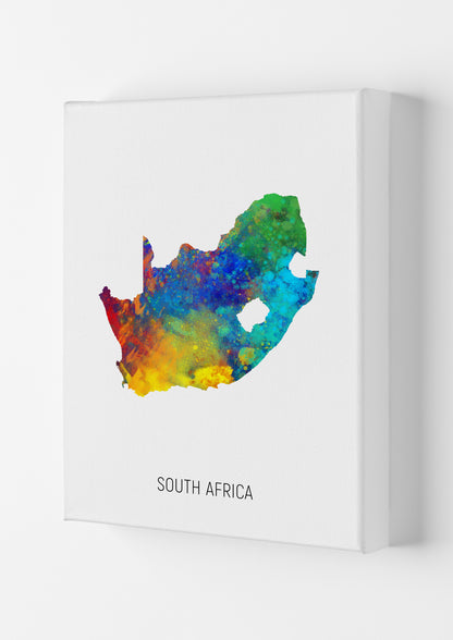 South Africa Watercolour Map Art Print by Michael Tompsett Canvas