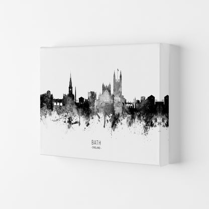 Bath England Skyline Black White City Name  by Michael Tompsett Canvas