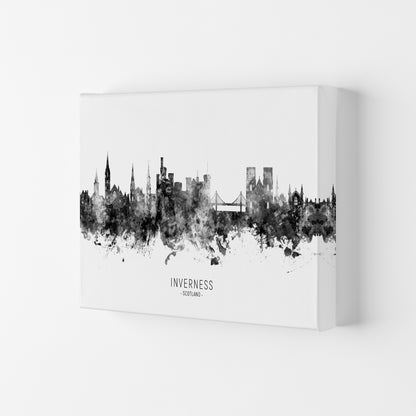 Inverness Scotland Skyline Black White City Name  by Michael Tompsett Canvas