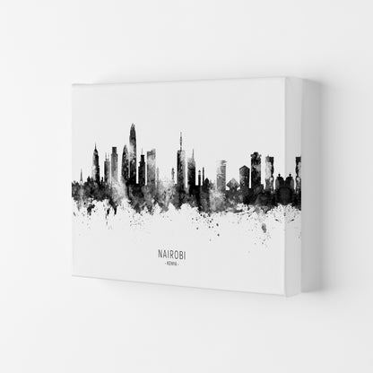 Nairobi Kenya Skyline Black White City Name  by Michael Tompsett Canvas