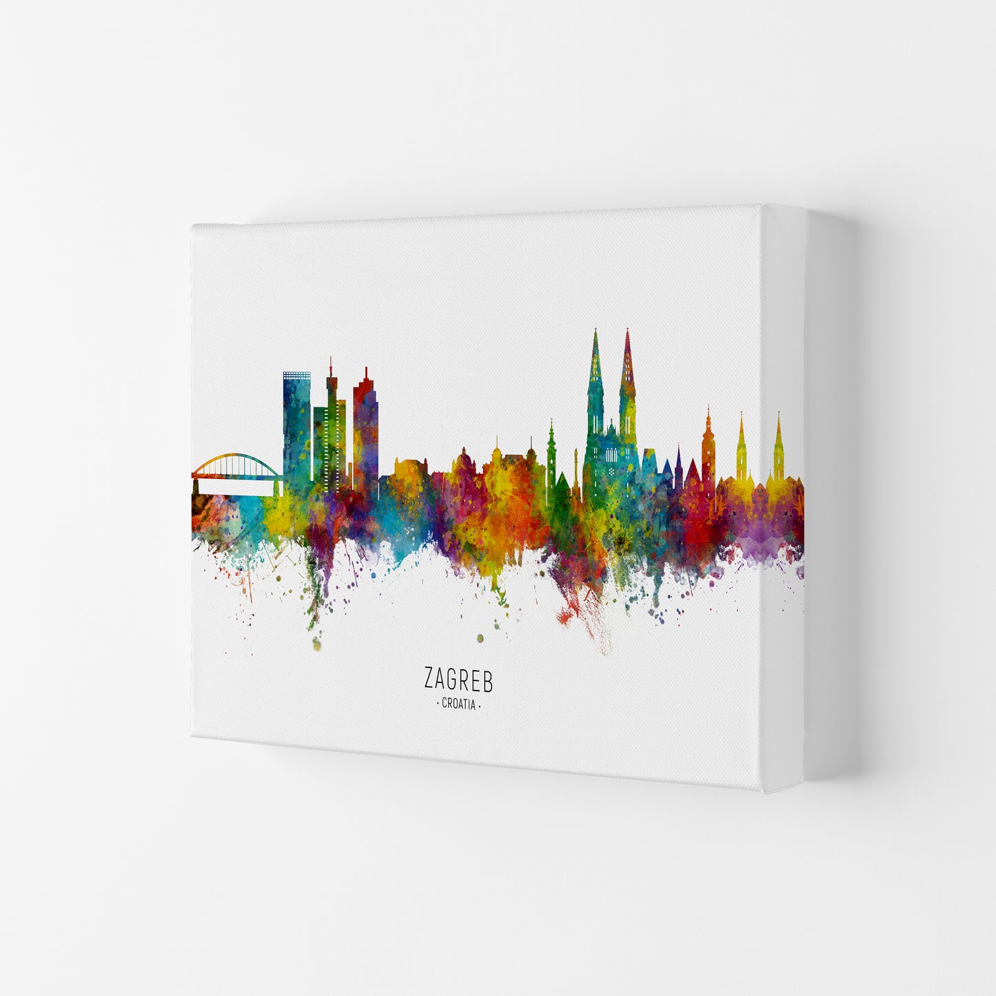 Zagreb Croatia Skyline Art Print by Michael Tompsett Canvas
