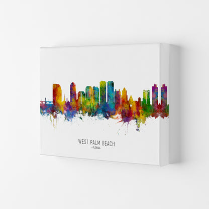 West Palm Beach Florida Skyline Art Print by Michael Tompsett Canvas