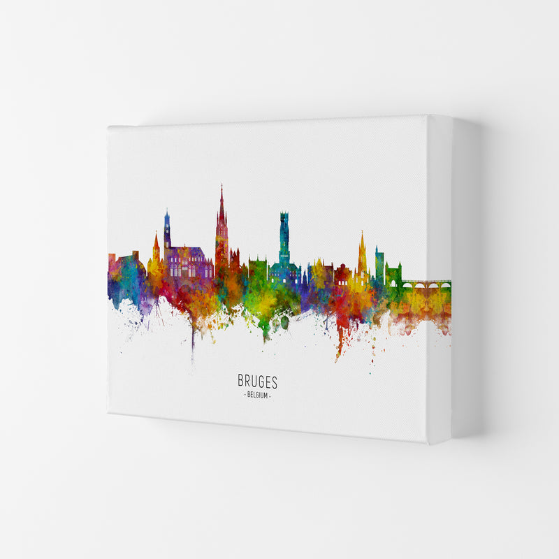 Bruges Belgium Skyline Art Print by Michael Tompsett Canvas