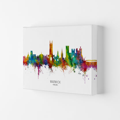 Warwick England Skyline Art Print by Michael Tompsett Canvas