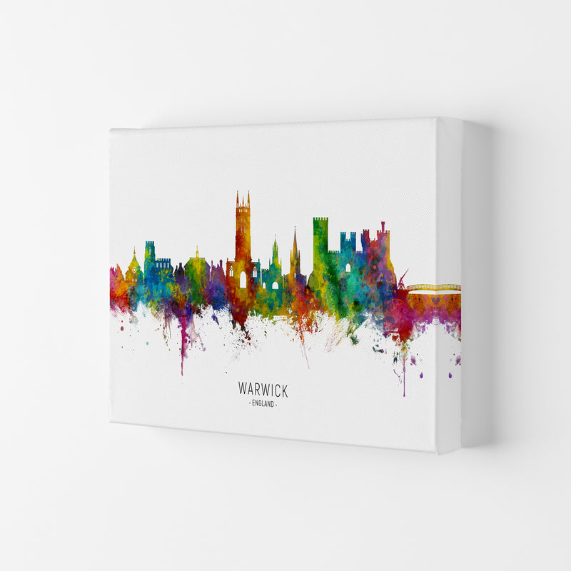 Warwick England Skyline Art Print by Michael Tompsett Canvas