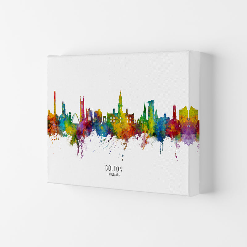 Bolton England Skyline Art Print by Michael Tompsett Canvas