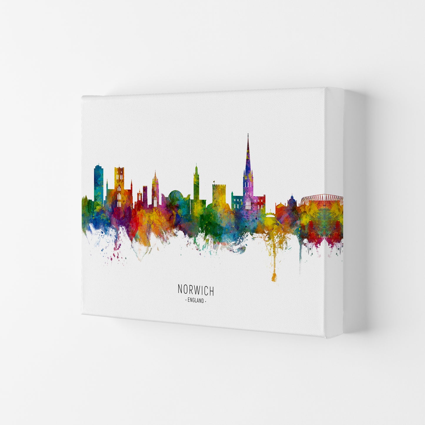 Norwich England Skyline Art Print by Michael Tompsett Canvas
