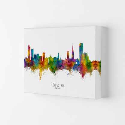 Leicester England Skyline Art Print by Michael Tompsett Canvas