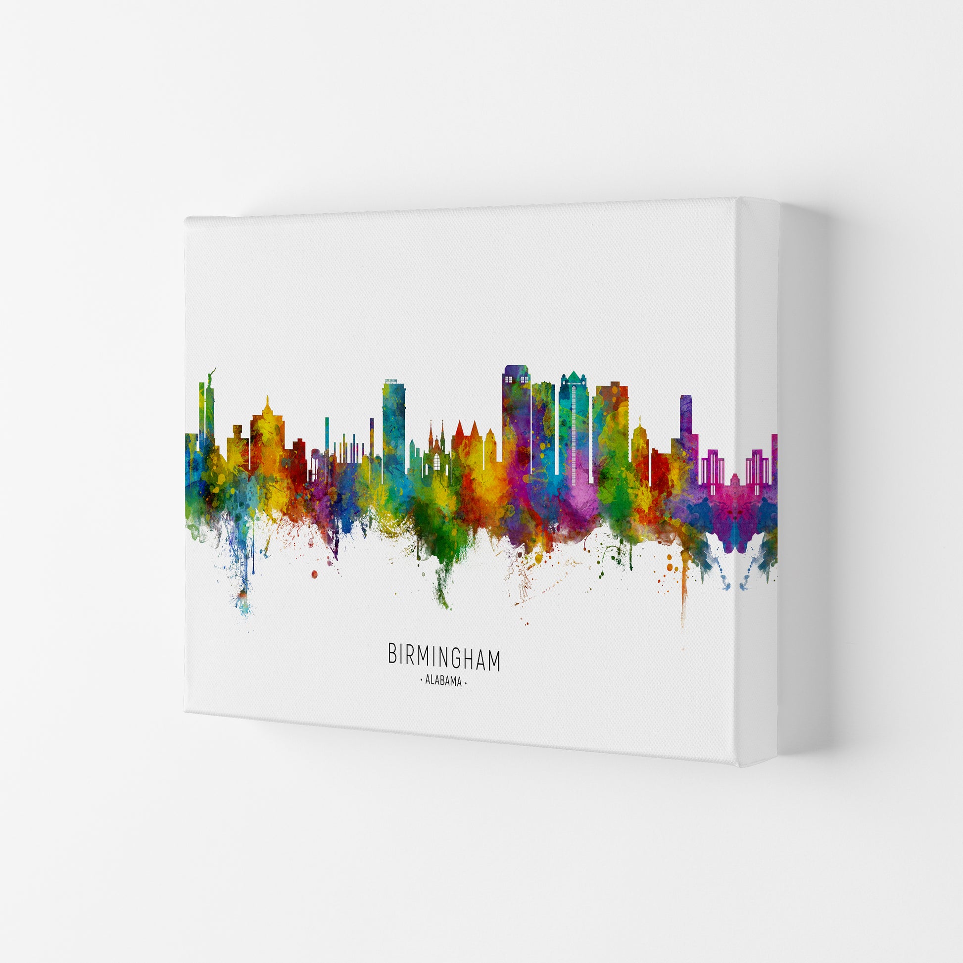 Birmingham Alabama Skyline Art Print by Michael Tompsett Canvas