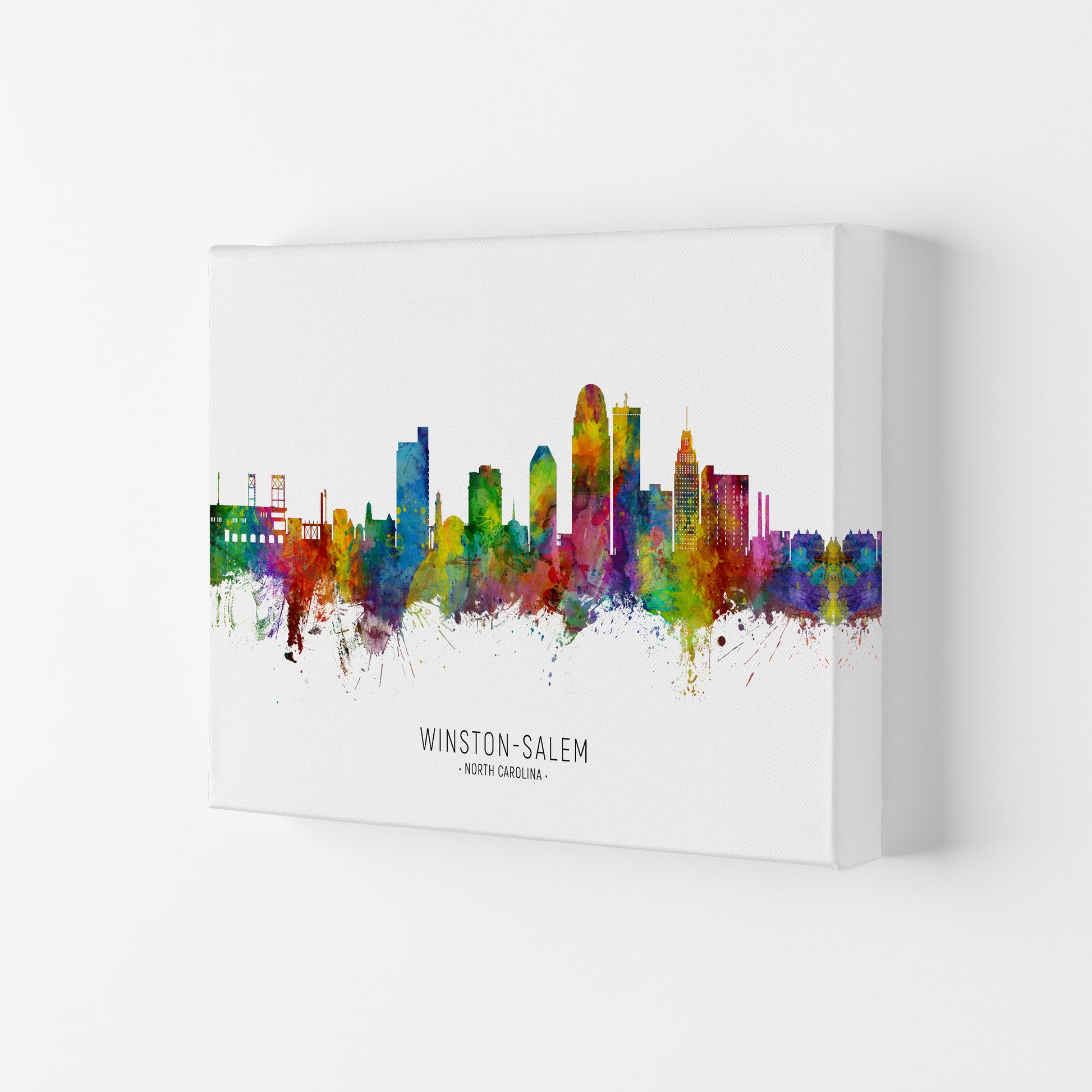 Winston-Salem North Carolina Skyline  by Michael Tompsett Canvas