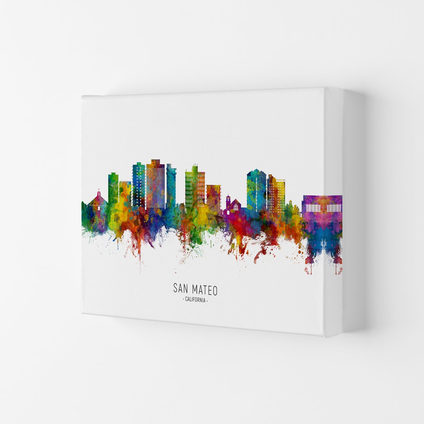 San Mateo California Skyline Art Print by Michael Tompsett Canvas