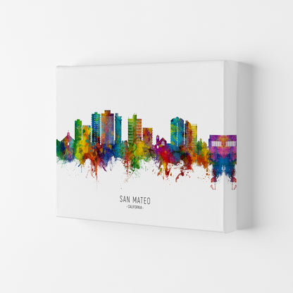 San Mateo California Skyline Art Print by Michael Tompsett Canvas