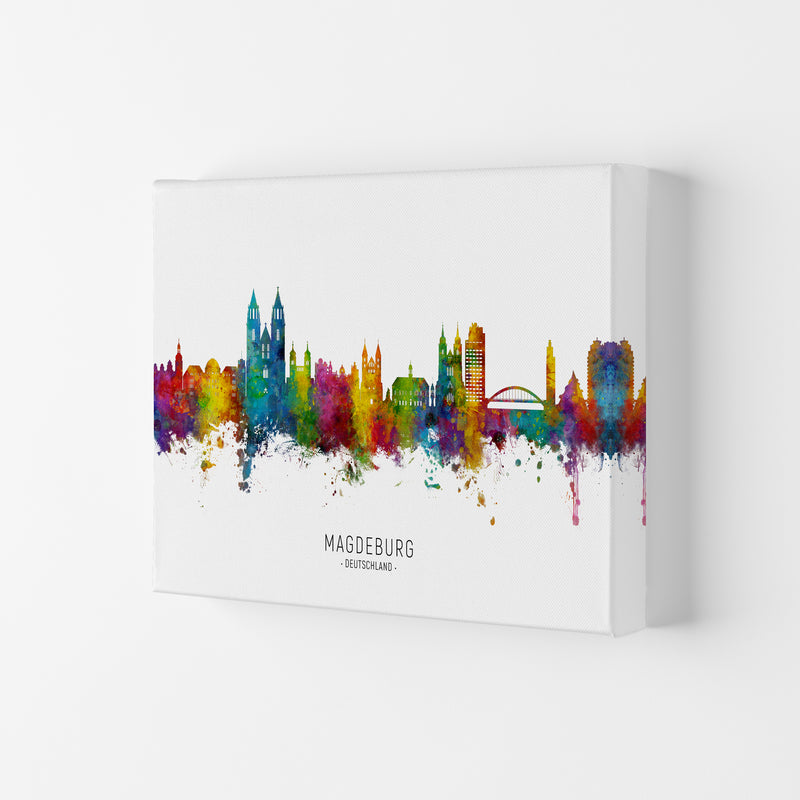 Magdeburg Deutschland Skyline Art Print by Michael Tompsett Canvas