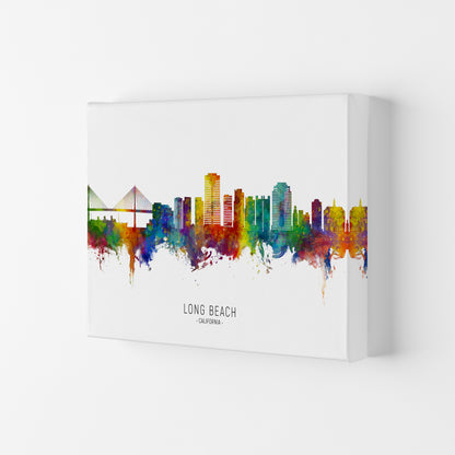 Long Beach California Skyline Art Print by Michael Tompsett Canvas