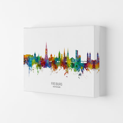 Freiburg Deutschland Skyline Art Print by Michael Tompsett Canvas