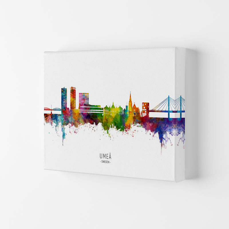 Umea Sweden Skyline Art Print by Michael Tompsett Canvas