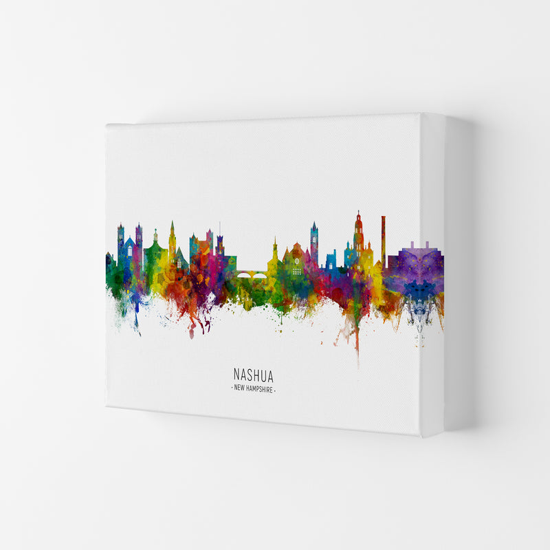 Nashua New Hampshire Skyline Art Print by Michael Tompsett Canvas