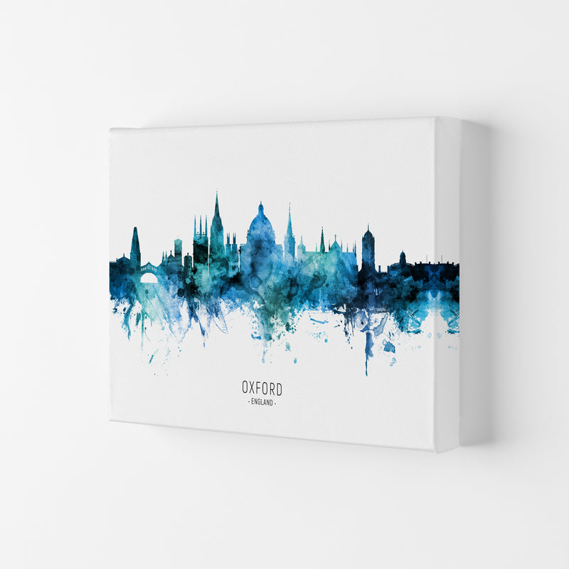 Oxford England Skyline Blue City Name  by Michael Tompsett Canvas