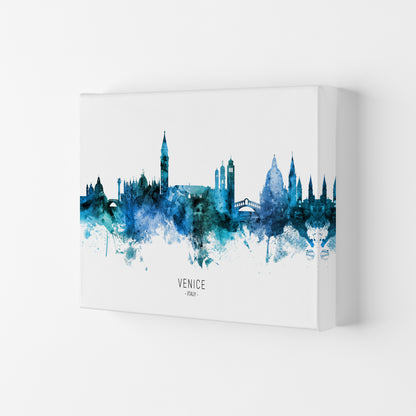 Venice Italy Skyline Blue City Name Print by Michael Tompsett Canvas