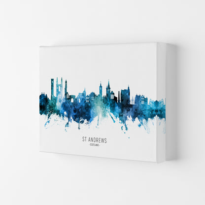 St Andrews Scotland Skyline Blue City Name  by Michael Tompsett Canvas