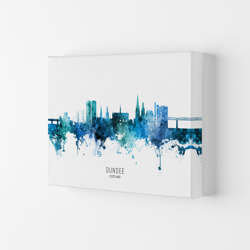 Dundee Scotland Skyline Blue City Name  by Michael Tompsett Canvas