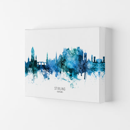 Stirling Scotland Skyline Blue City Name  by Michael Tompsett Canvas