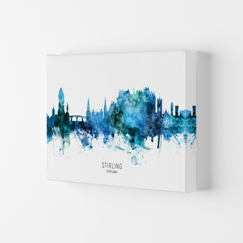Stirling Scotland Skyline Blue City Name  by Michael Tompsett Canvas