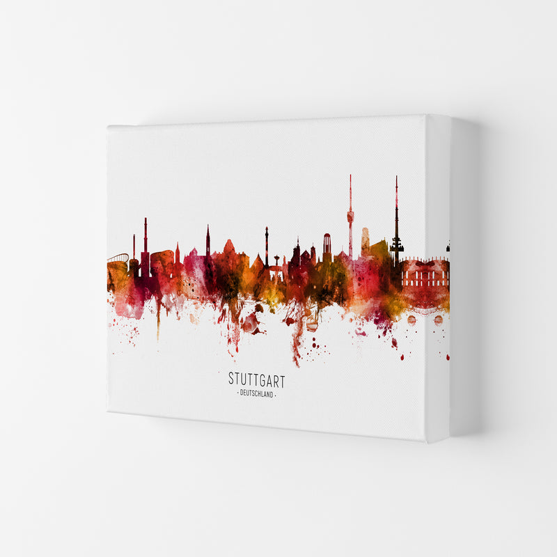 Stuttgart Deutschland Skyline Red City Name  by Michael Tompsett Canvas