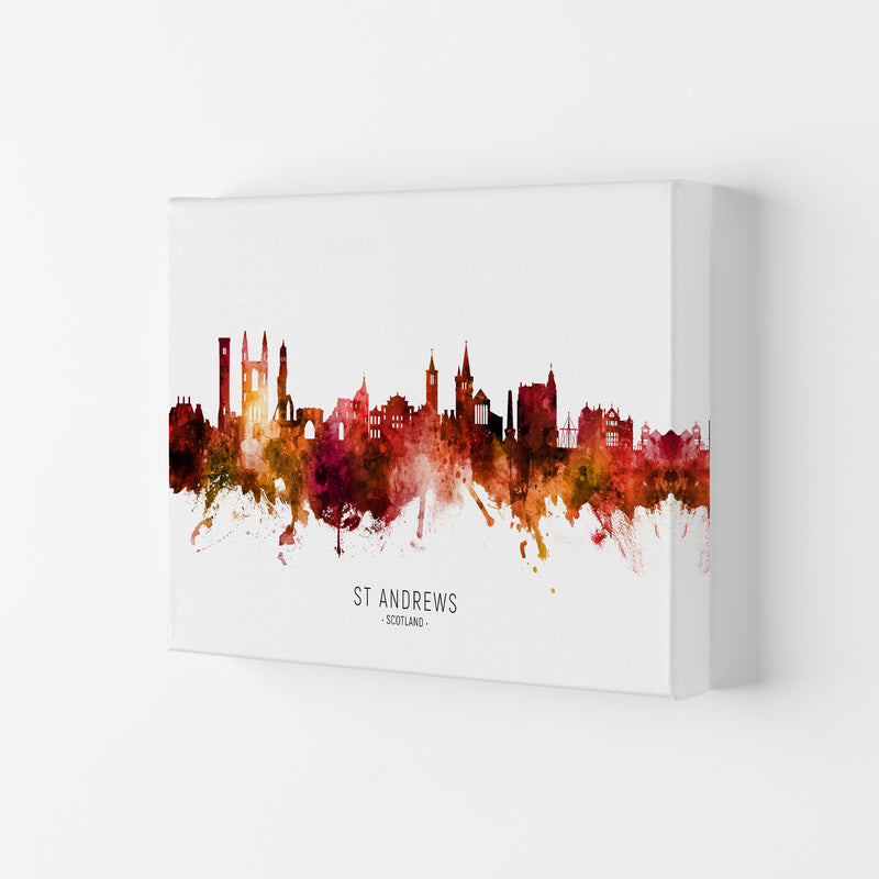 St Andrews Scotland Skyline Red City Name  by Michael Tompsett Canvas